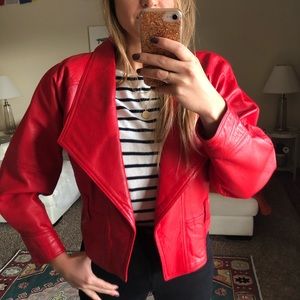 Vintage red leather jacket